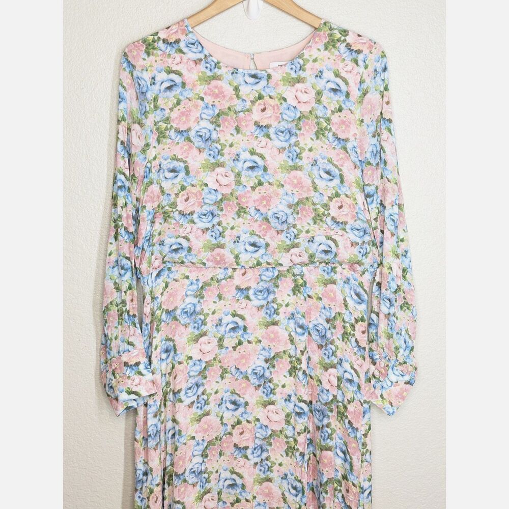 NWT & Other Stories Printed Side Slit Maxi Dress Size 12 Pastel Floral Cottage - Picture 8 of 14